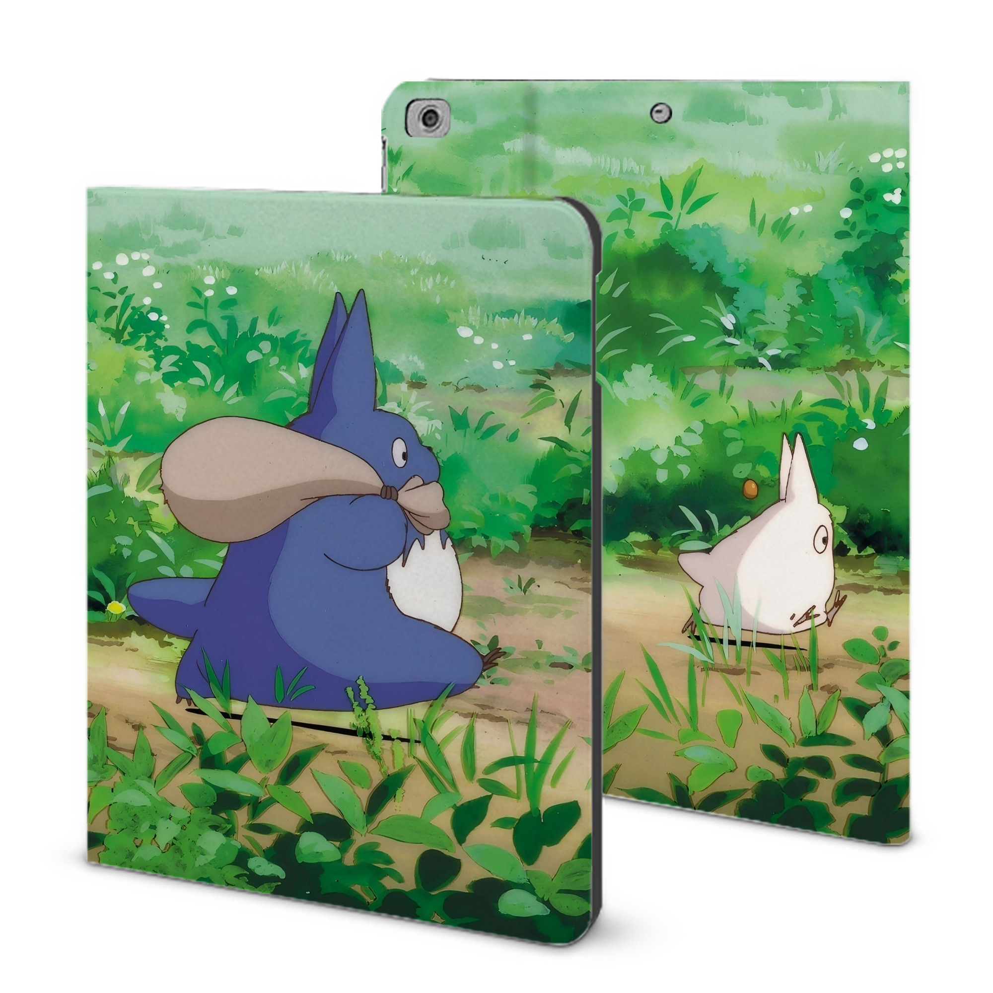 （画像用） となりのトトロ 草壁メイ 草壁サツキ My Neighbor Totoro Satsuki Kusakabe Mei Kusakabe IPad ケース ブック型 PUレザー TPU 耐衝撃 軽量 薄型 ペン収納なし 全面保護 IPad 各モデル対応
